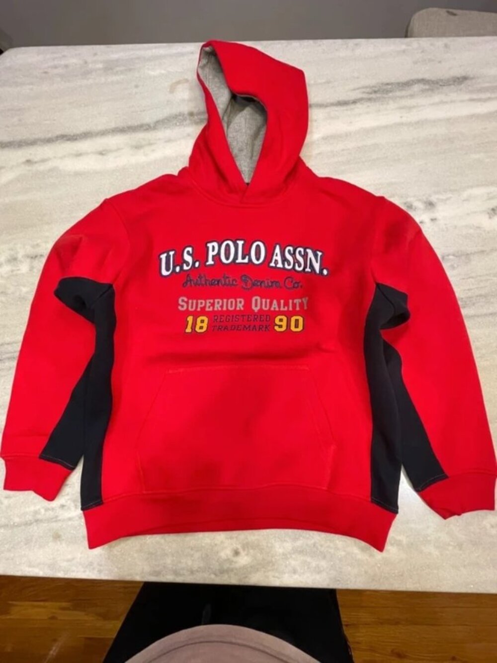 U.S. Polo Assn. Boys Red & Black Hoodie M New